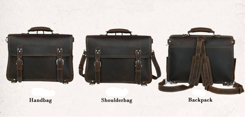 Leather briefcase for business man