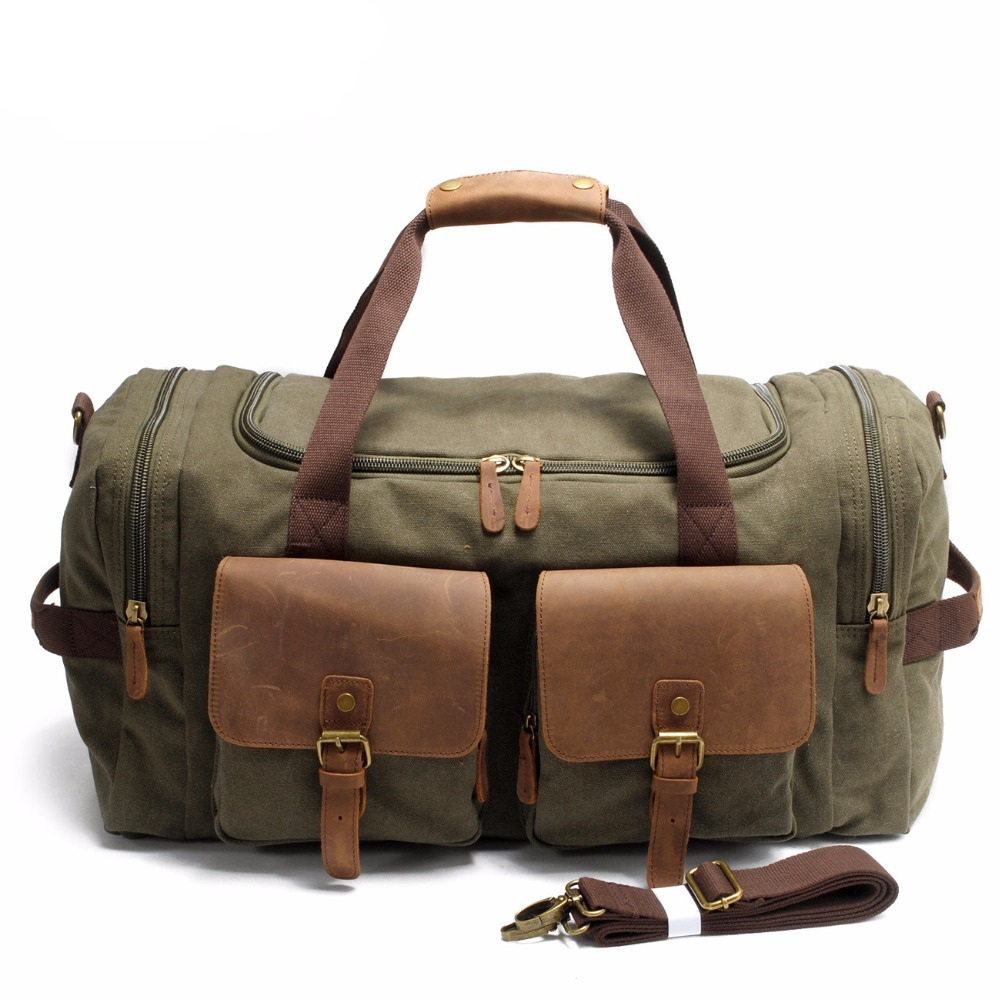 Canvas vintage style travel bag for men
