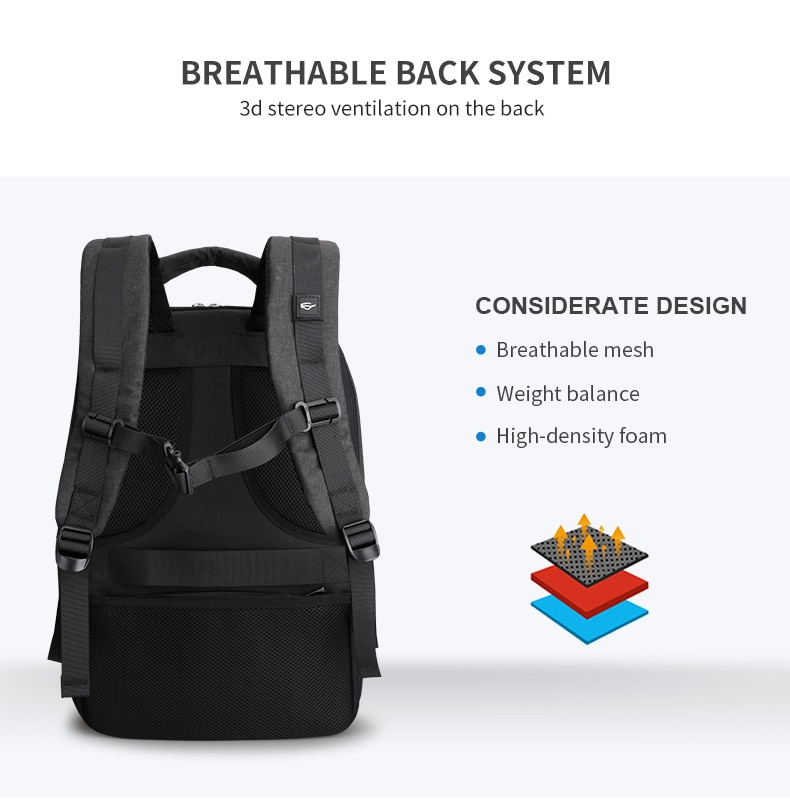 High tech casual backpack for men
