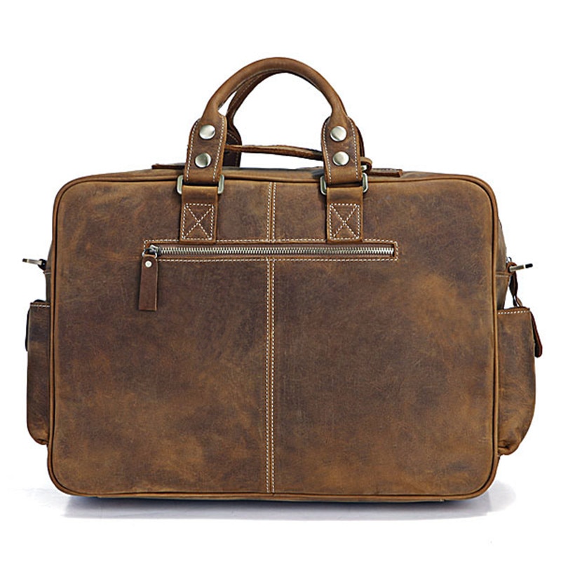 Vintage crazy horse leather hand luggage for men - CLUB OF BAGS