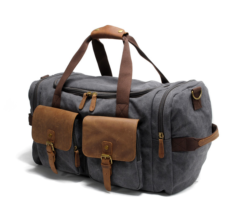 Large duffle vintage style hand luggage for men