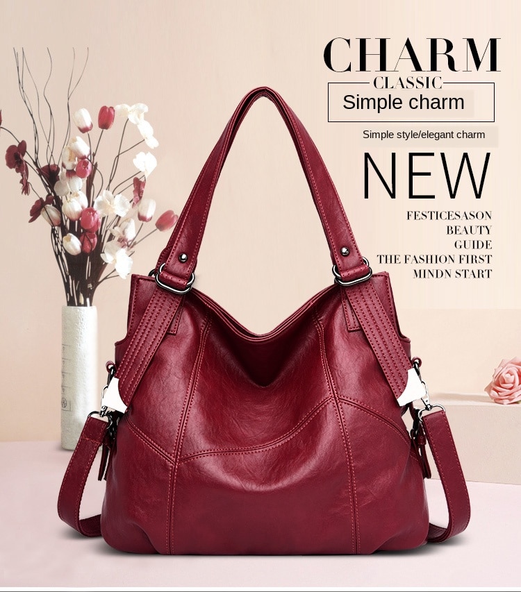 Western style leather bag for women