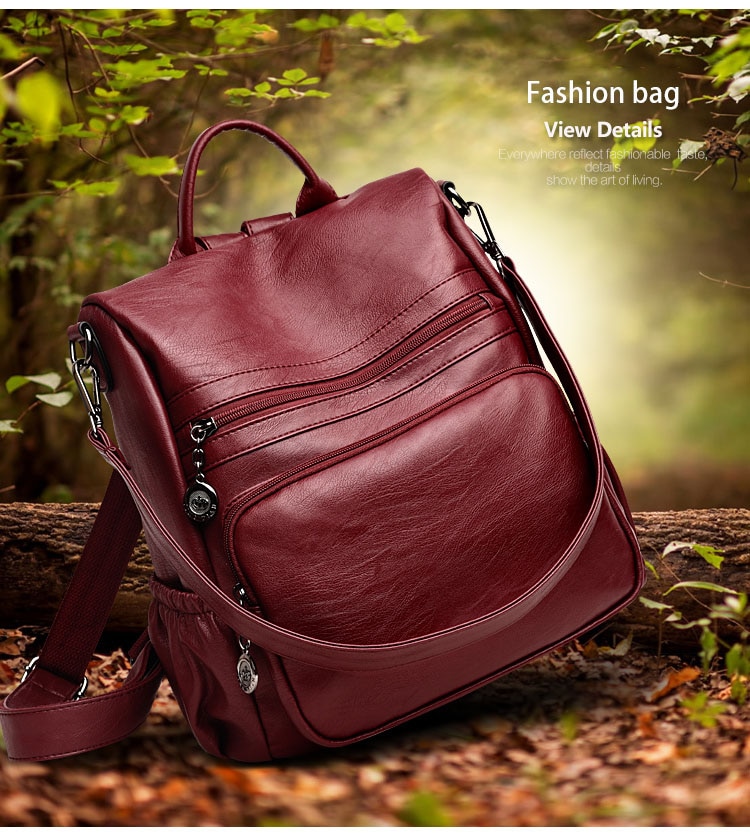 Beauty eco-leather backpack for women and teenager.