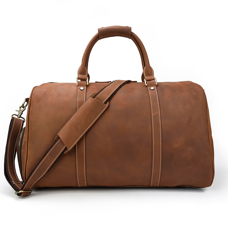 Austere y classic men's large bag in genuine leather.