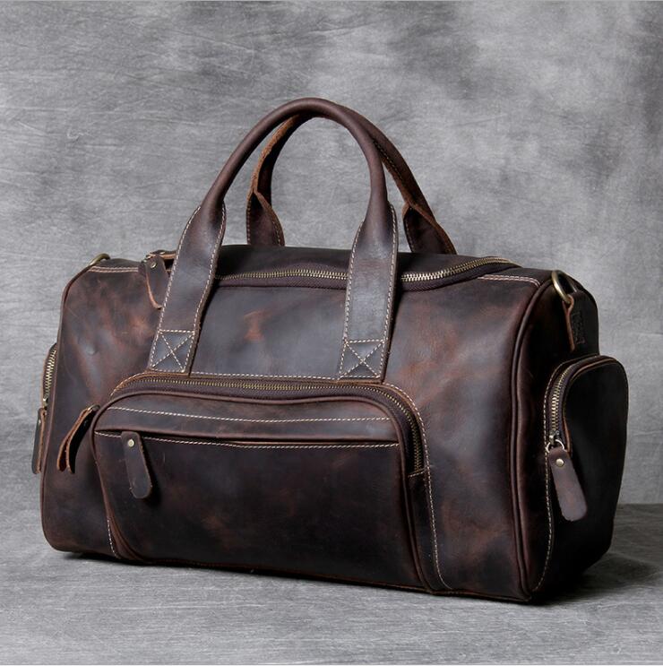 High-quality cow leather business travel bag for gentleman.