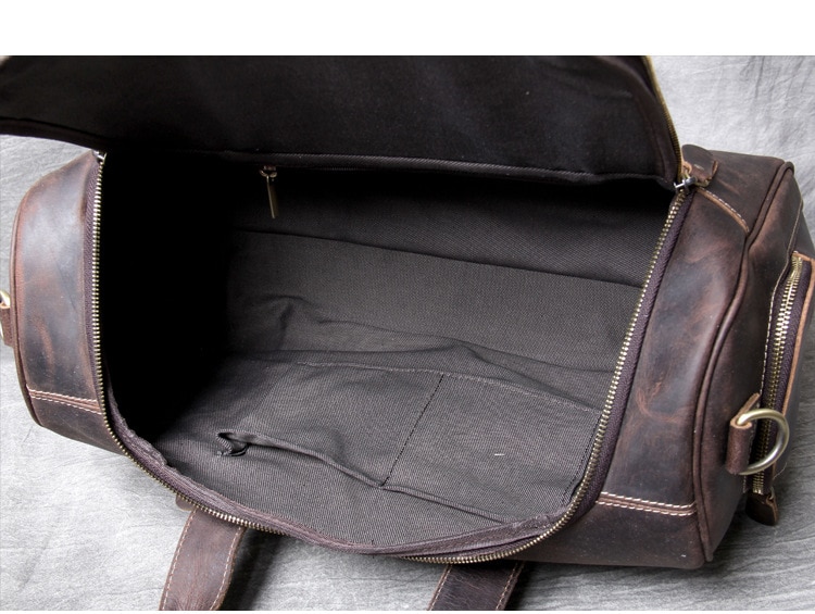High-quality brown leather business travel bag for gentleman.