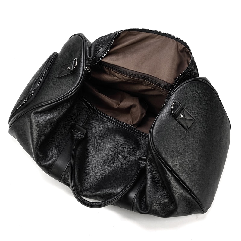 Sober leather men's travel luggage