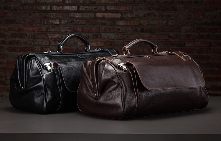 Genuine leather travel bag for gentleman.