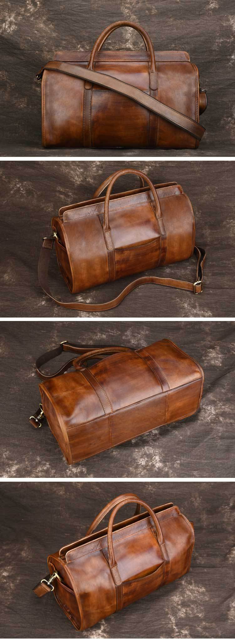 High-quality leather luggage for men.