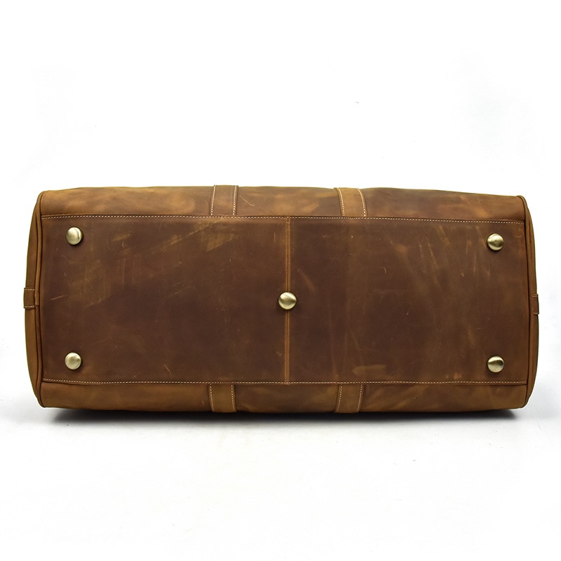 Large luggage in genuine cow leather for gentleman