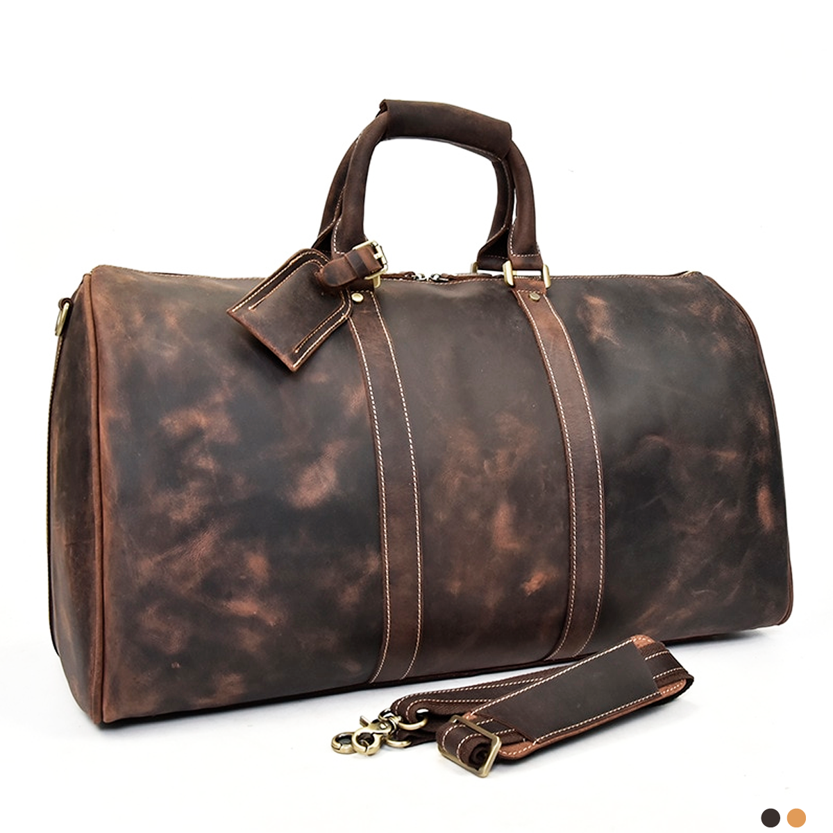 Large travel bag in genuine leather for gentleman - CLUB OF BAGS