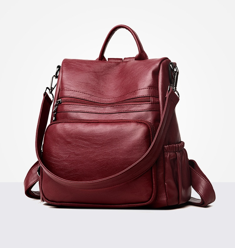 Fashion high-quality eco-leather backpack for woman.