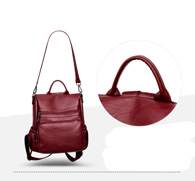 Beauty high-quality eco-leather backpack for teenager.