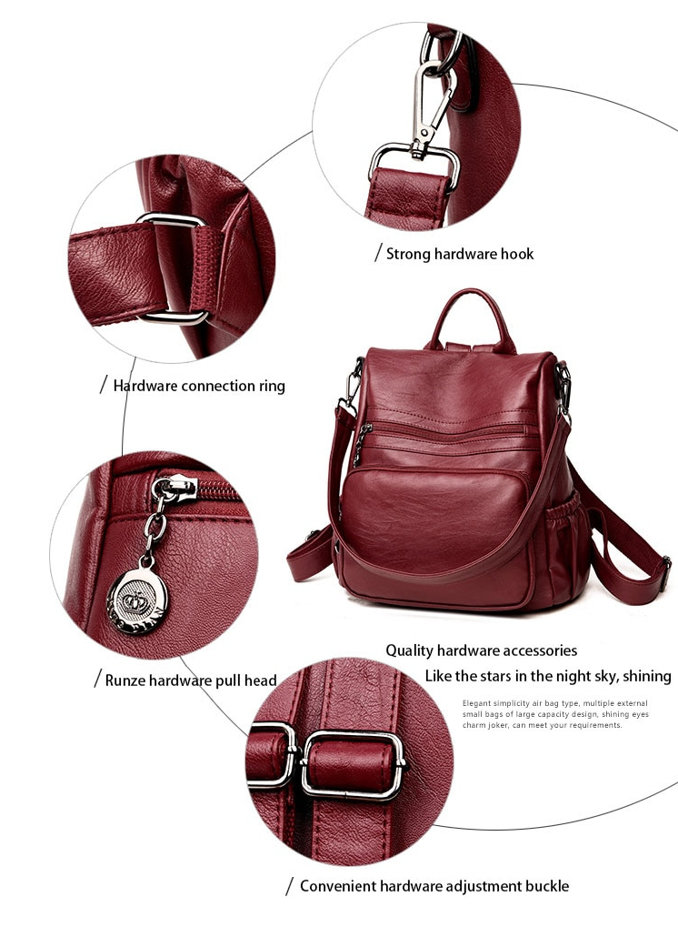 Beauty high-quality eco-leather backpack for ladies.