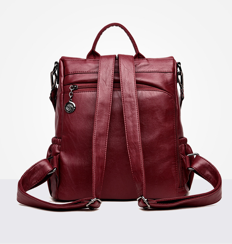 Fashion high-quality eco-leather backpack for teenager.